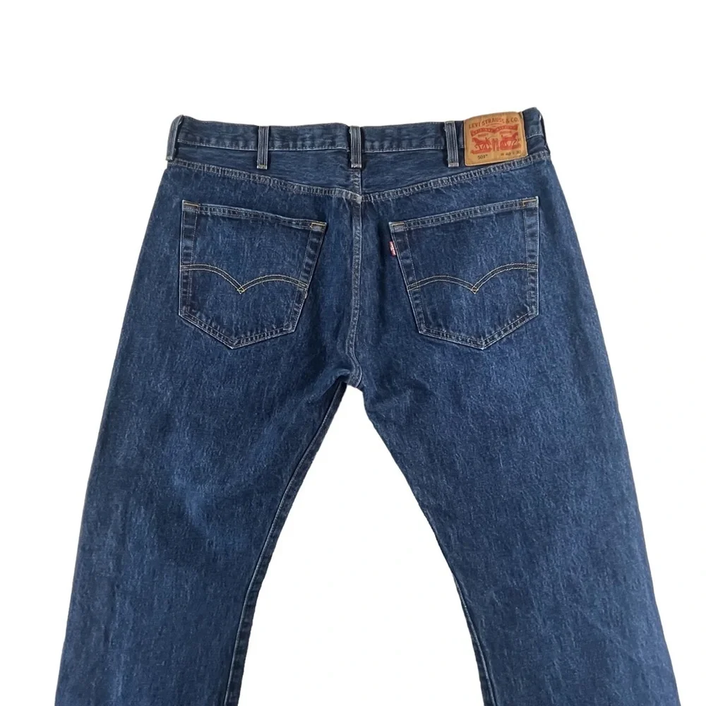 Levi’s 501 Mens Jeans Blue size 40 Button Fly Dark Wash 10687